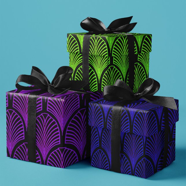 Jewel Tones Art Deco Arches Pattern Wrapping Paper Sheets (Creator Uploaded)