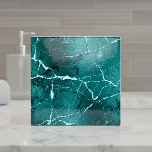 Jewel Tones Marble Abstract Tourmaline Teal D1288 Ceramic Tile (Creator Uploaded)