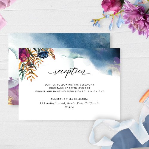 Jewel Tones Mystic Garden Wedding Reception Enclosure Card
