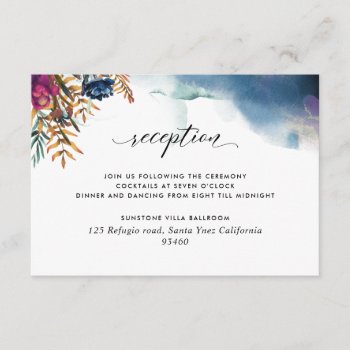 Jewel Tones, Mystic Garden Wedding Reception Enclosure Card
