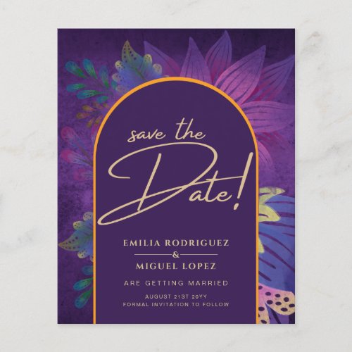 Jewel Tones Plum Purple Berry Gold Wedding Flyer