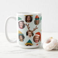 Jewel Tones Silly Christmas Hat Six Photo Collage Coffee Mug