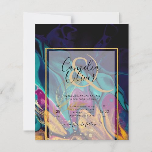 Jewel Tones WEDDING INK Plum Purple Teal Navy Gold