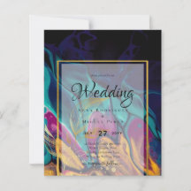 Jewel Tones WEDDING INK Plum Purple Teal Navy Gold