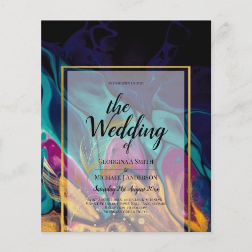 Jewel Tones WEDDING INK Plum Purple Teal Navy Gold Flyer