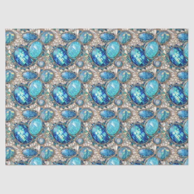 Jeweled Abalone Decoupage Tissue Paper (Front)