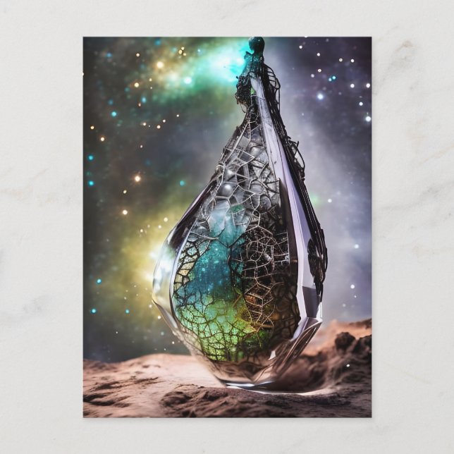 Jeweled Abstract in Space Postcard (Front)