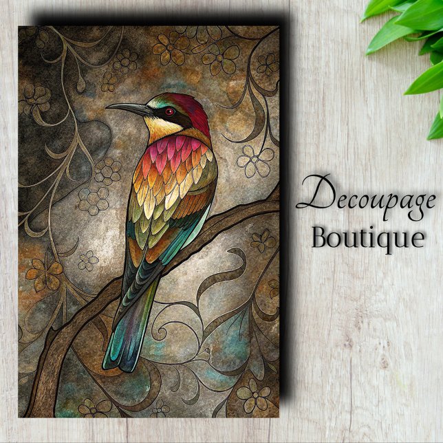 Jeweled Bee-Eater Decoupage Tissue Paper (Jeweled Bee-Eater Decoupage Tissue Paper)