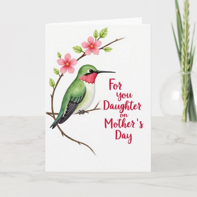Jeweled Bird Mothers Day Card (Front)