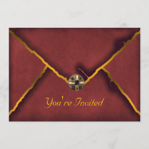 Jeweled Burgundy Party Invitation