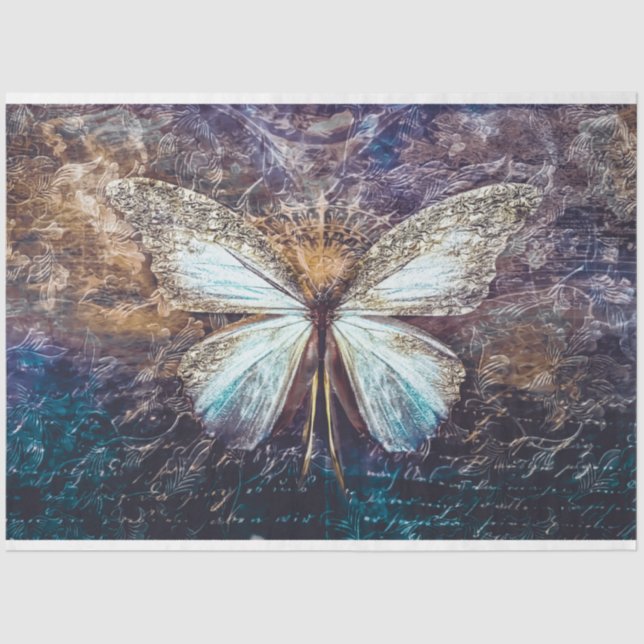Jeweled Butterfly Decoupage Tissue Paper (Front)
