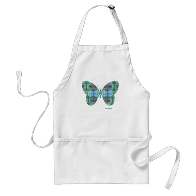 Jeweled Butterfly glass effect Adult Apron (Front)