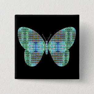 Jeweled Butterfly glass effect Button
