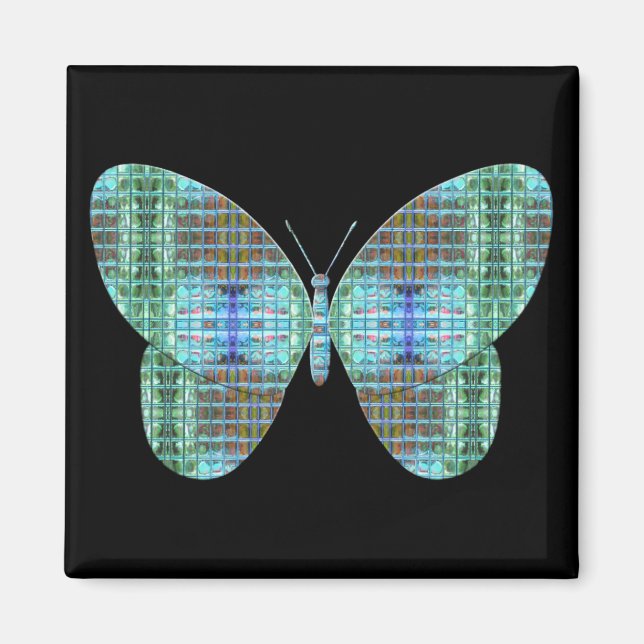 Jeweled Butterfly glass effect Magnet (Front)