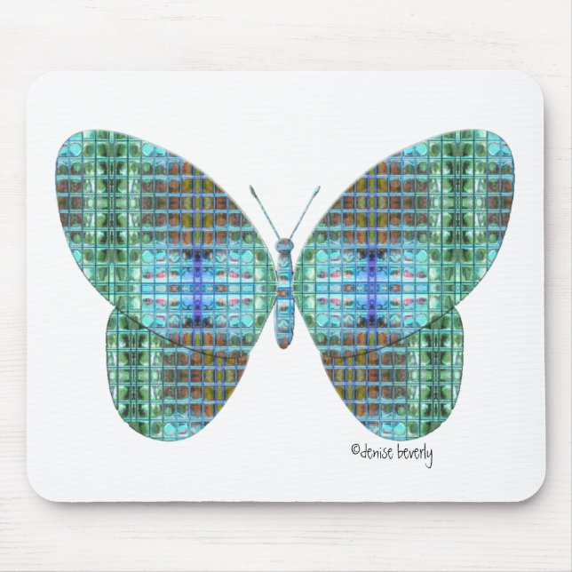 Jeweled Butterfly glass effect Mouse Pad (Front)