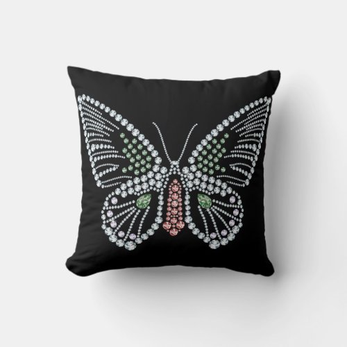 Jeweled Butterfly Pillow Gemstone Design