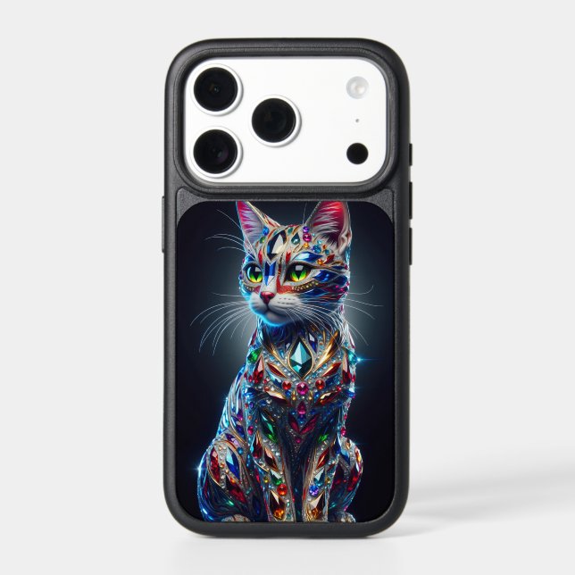 Jeweled Cat Otterbox iPhone Case (Back)