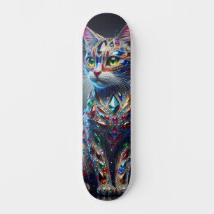 Jeweled Cat Skateboard