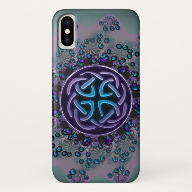 Jeweled Celtic Fractal Mandala iPhone X Case (Back)