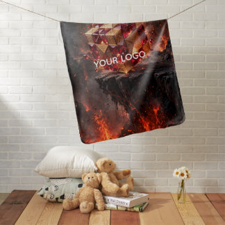 Jeweled Cube on the Volcanic Precipice Baby Blanket