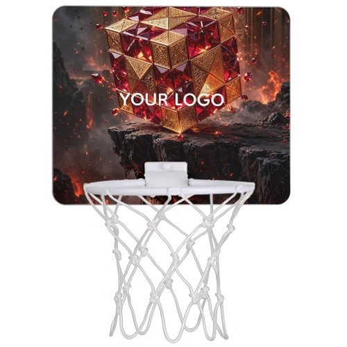 Jeweled Cube on the Volcanic Precipice Mini Basketball Hoop