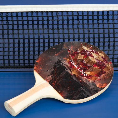 Jeweled Cube on the Volcanic Precipice Ping Pong Paddle