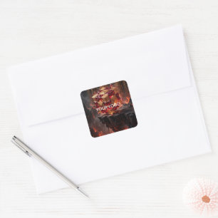 Jeweled Cube on the Volcanic Precipice Square Sticker