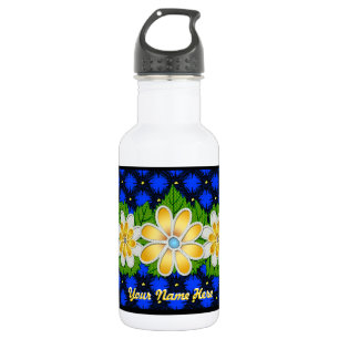 Jeweled Daisies (Personalized) Water Bottle