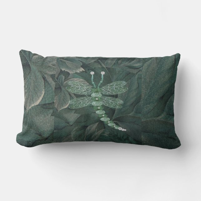 Jeweled Dragaonfly Lumbar Pillow (Front)