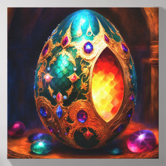 Jeweled Dragon Egg Canvas Photo Tile