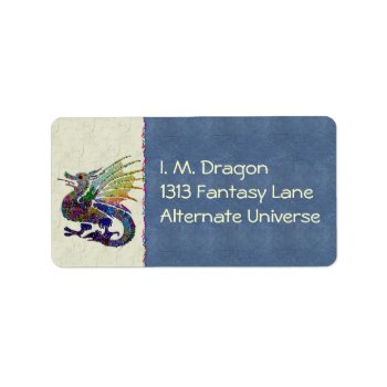 Jeweled Dragon Label by Crazy_Card_Lady at Zazzle
