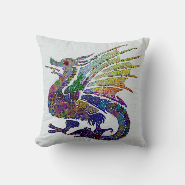 Jeweled Dragon Throw Pillow (Front)
