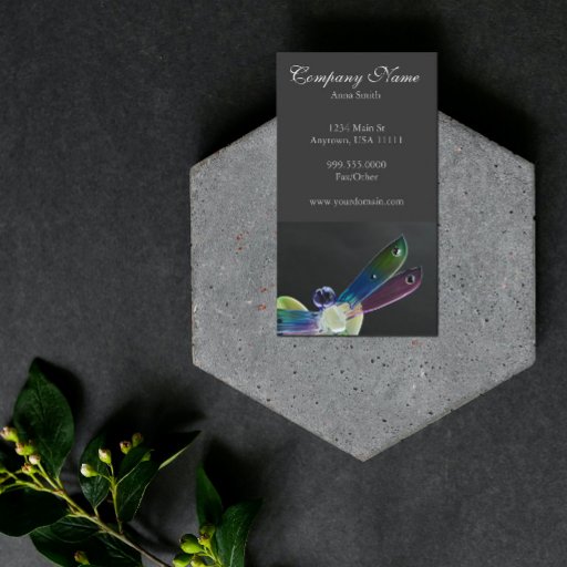Customizable Jeweled Dragonfly Business Card