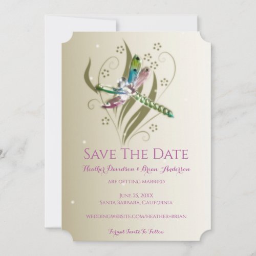 Jeweled Dragonfly Save The Date Announcement