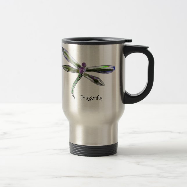 Jeweled Dragonfly Travel Mug (Right)