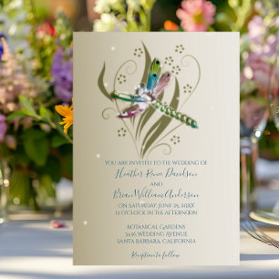 Jeweled Dragonfly Wedding Invitation