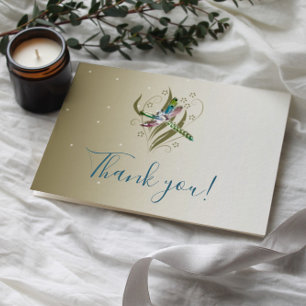 Jeweled Dragonfly Wedding Thank You Cards