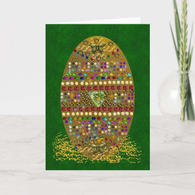 Jeweled Easter Egg Holiday Card (Front)