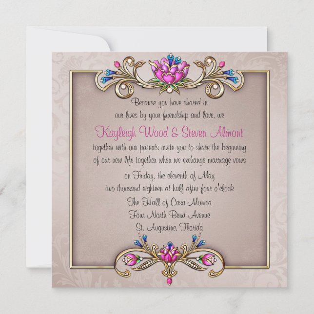Jeweled Elegance Invitation (Front)