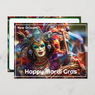 💚💜💛Jeweled Elegance: Mardi Gras Splendor Postcard