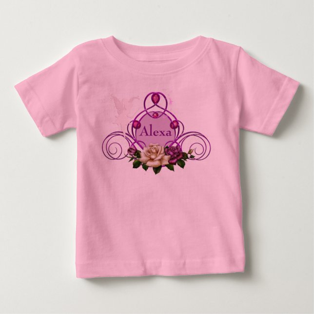 Jeweled Fairy Frame Pink Baby Tutu Bodysuit (Front)