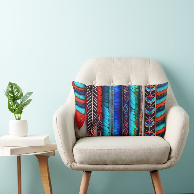 Jeweled Feathers Lumbar Pillow (Chair)