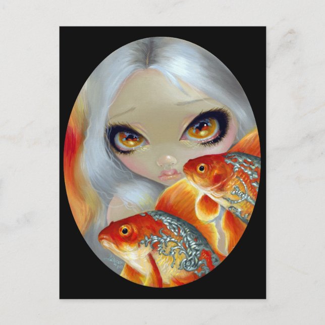 "Jeweled Fish:  Silver and Gold" Postcard (Front)