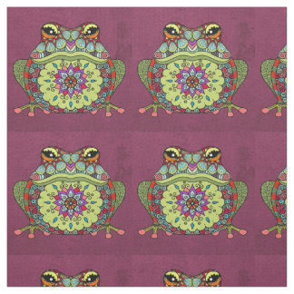 Jeweled Frog on Purple Fabric