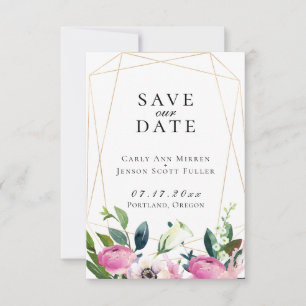 Jeweled Garden Floral Save The Date Announcement