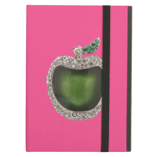 Jeweled Green Apple Case For iPad Air (Front Closed)