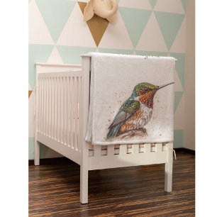 Jeweled Hummingbird Serenade, custom Baby Blanket