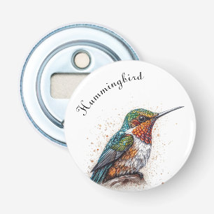 Jeweled Hummingbird Serenade, custom Bottle Opener