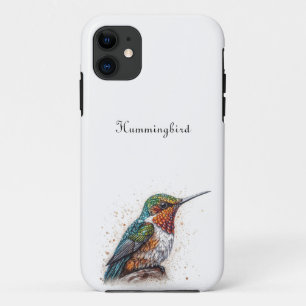 Jeweled Hummingbird Serenade, custom iPhone 11 Case