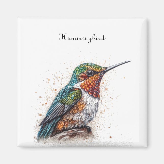 Jeweled Hummingbird Serenade, custom Magnet (Front)